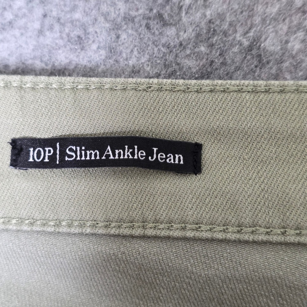 Talbots Slim‎ Ankle Jeans Sage Green Stretch Cotton Blend Denim 10 Petite Pants - Picture 6 of 9